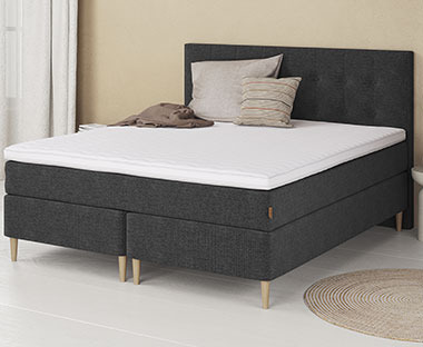 Υπέρδιπλο κρεβάτι Continental σε ανθρακί χρώμα