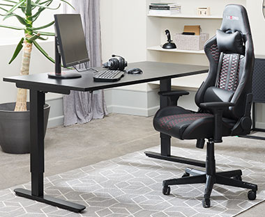 Γραφείο με ρυθμιζόμενο ύψος και καρέκλα gaming