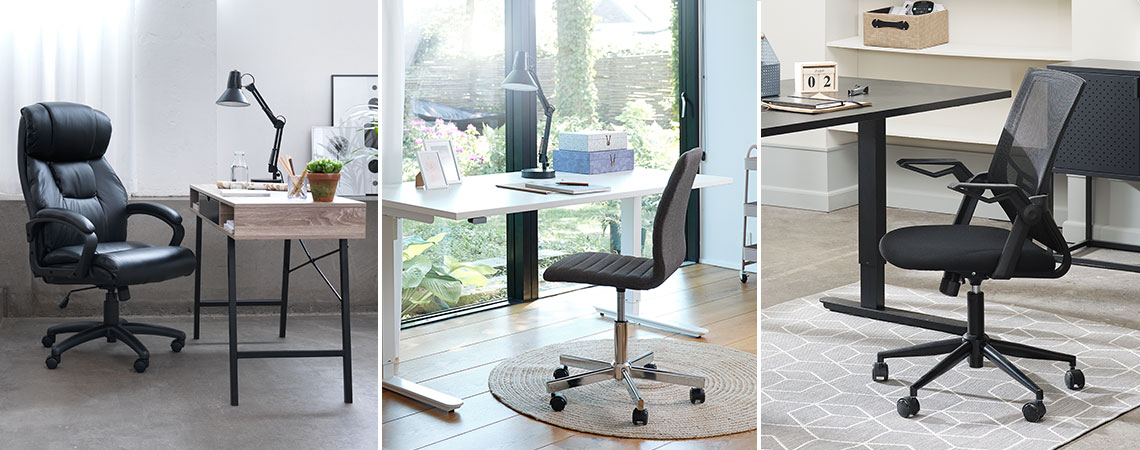 Τρεις διαφορετικοί τύποι καρέκλας για το γραφείο στο σπίτι και γραφεία