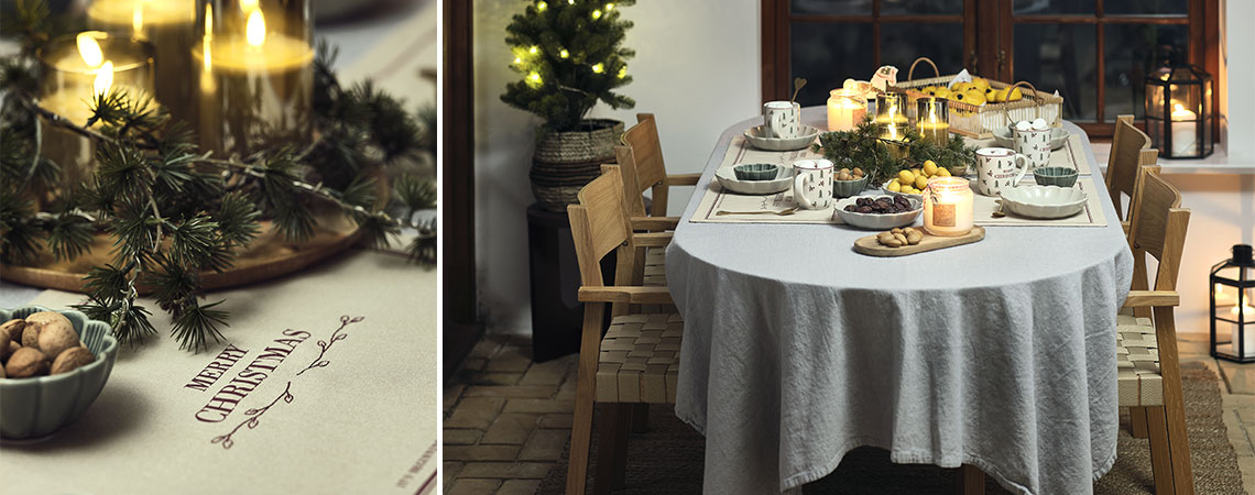 Τραπέζι με χριστουγεννιάτικη διακόσμηση