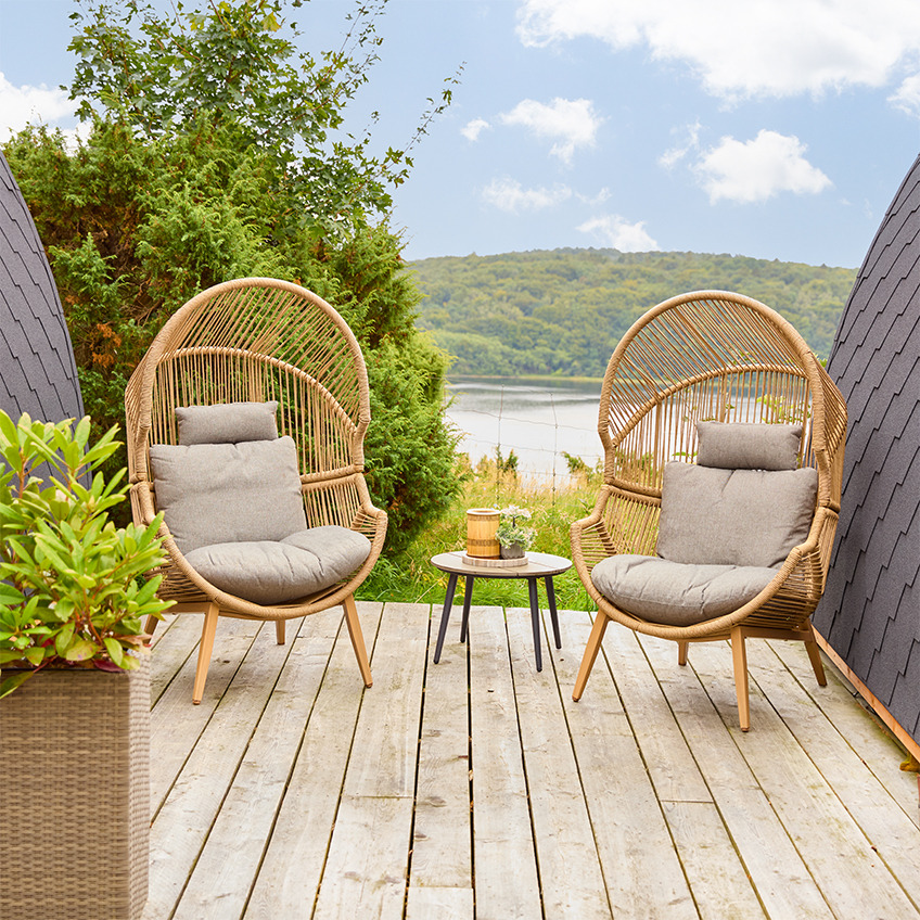 Seating area overlooking Mariager Fjord