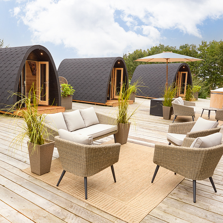 Outside Bramslev Bakker's luxury pods