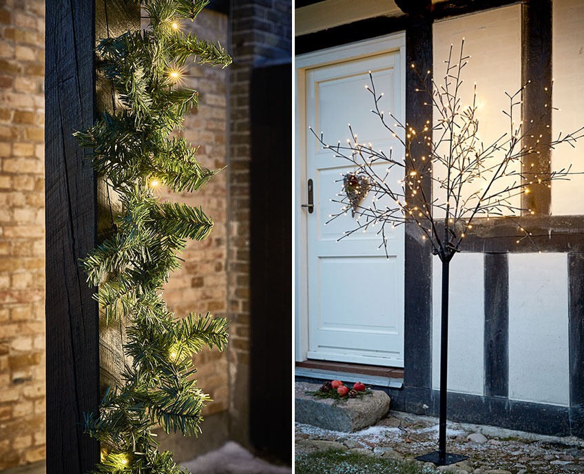 Χριστουγεννιάτικο δέντρο με φωτάκια & χριστουγεννιάτικη γιρλάντα