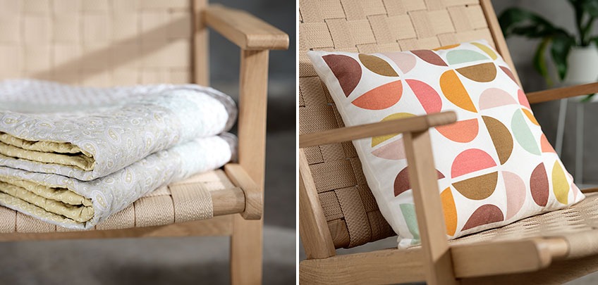 Πολυθρόνα με κάλυμμα κρεβατιού και μαξιλάρι σε έντονα χρώματα