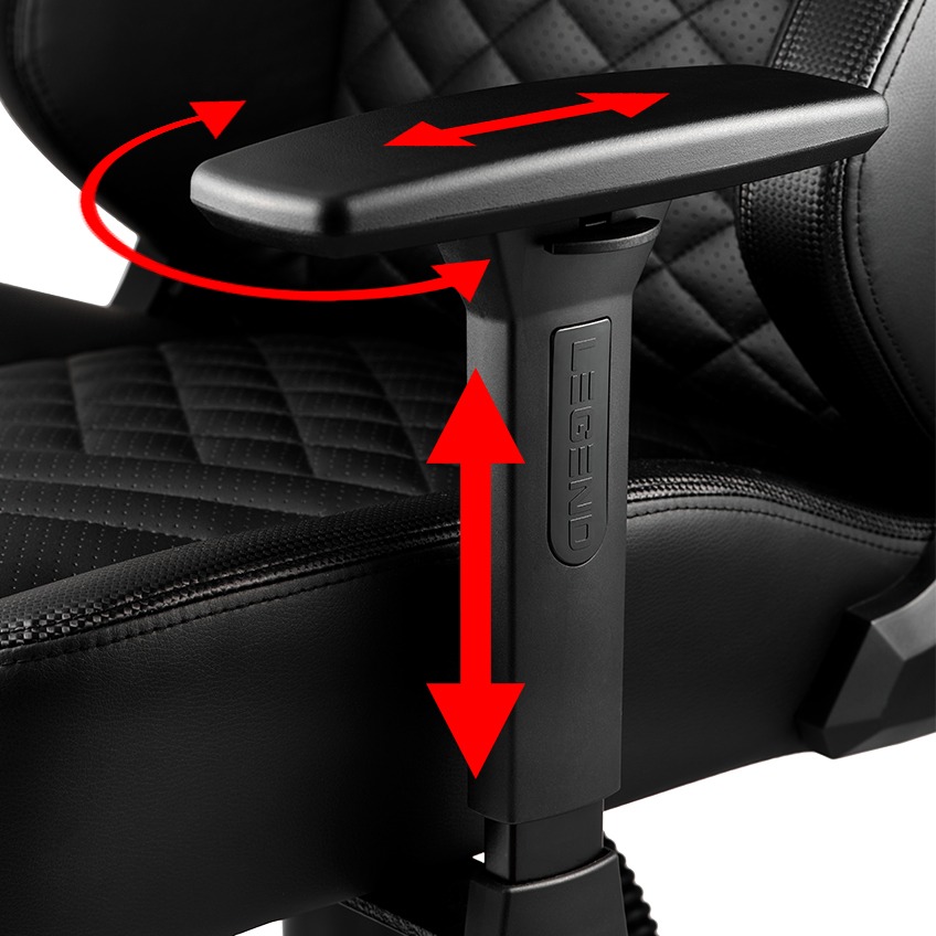 Μαύρη καρέκλα gaming με ρυθμιζόμενους βραχίονες