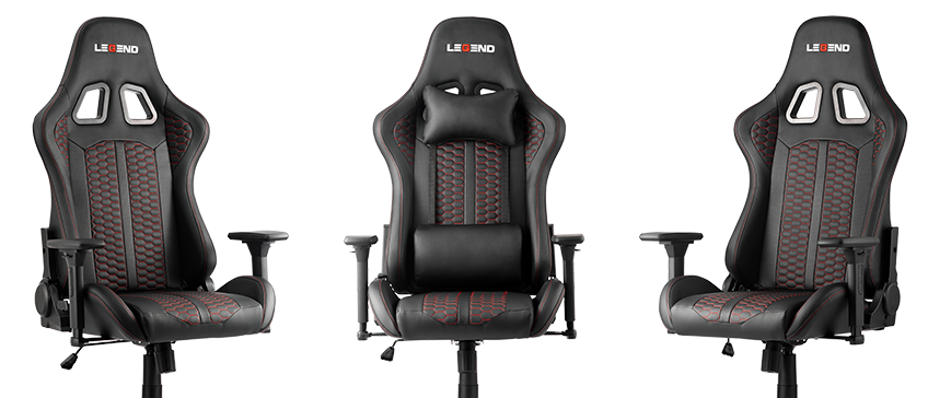 Μαύρη καρέκλα gaming με στήριγμα μέσης και μαξιλάρι αυχένα