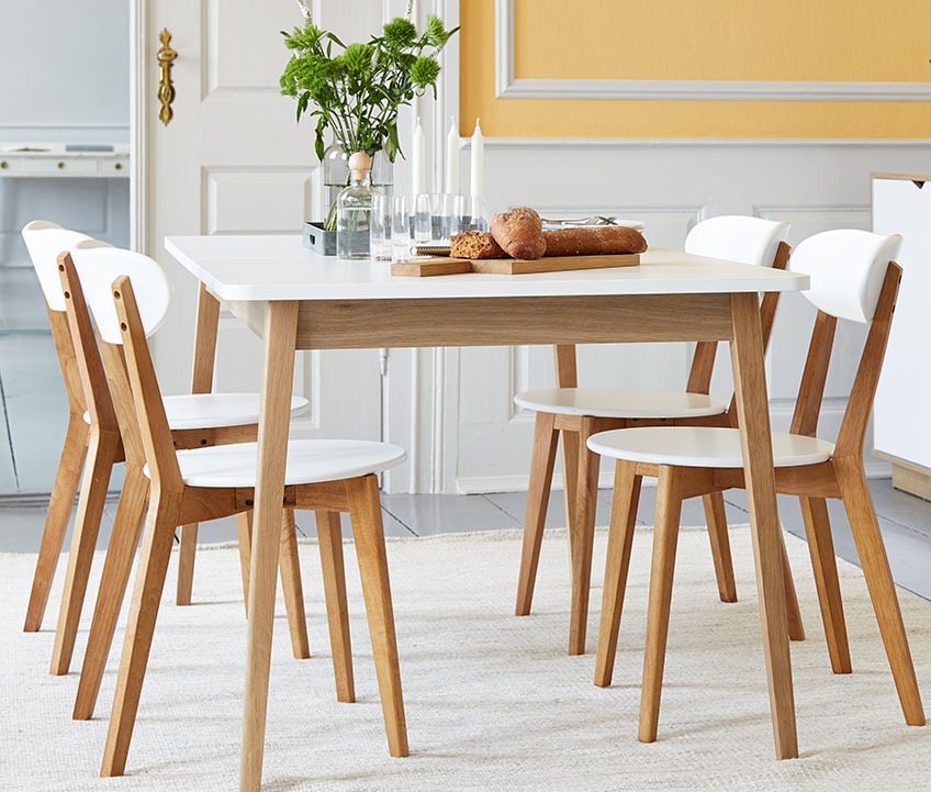 4 ξύλινες καρέκλες τραπεζαρίας & τραπέζι ξύλινο ορθογώνιο