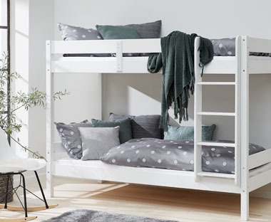 Διώροφο κρεβάτι κουκέτα σε λευκό χρώμα